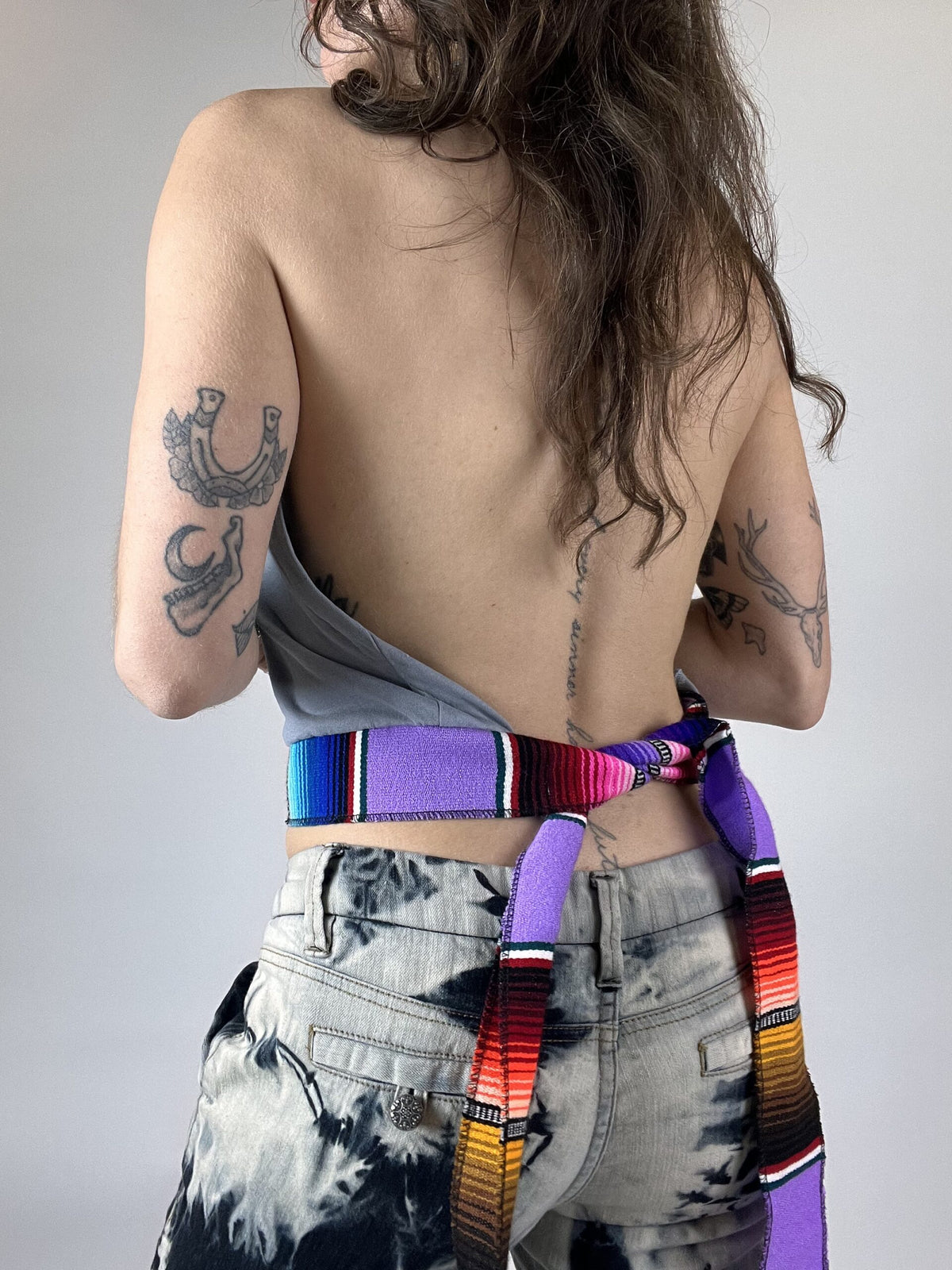 The Metallica Beaded Halter Backless Halter Crop Top