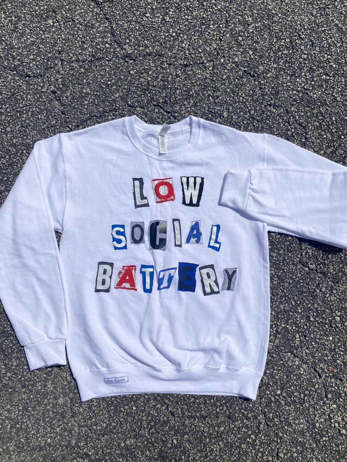 Low social battery crewneck sweatshirt