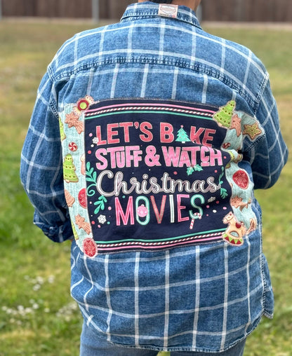 Let's Bake Christmas Holiday Flannel Plaid Shirt