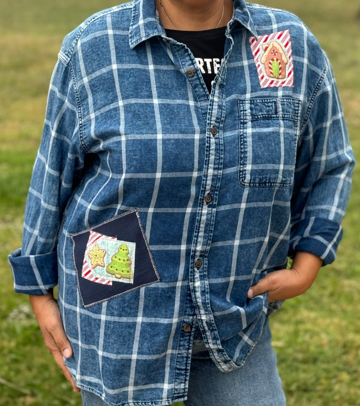 Let's Bake Christmas Holiday Flannel Plaid Shirt