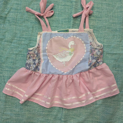 Cutesy Goose Heart Pink Peplum Square Neck Top by BeedyMakes, photo 2