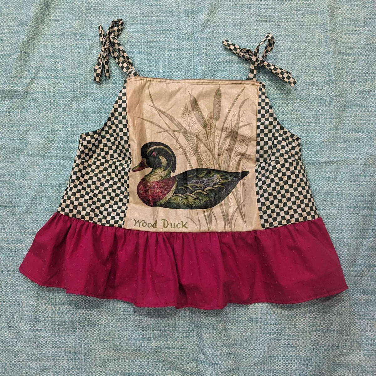 Mallard Duck Checkerboard Square Neck Top by BeedyMakes, photo 2