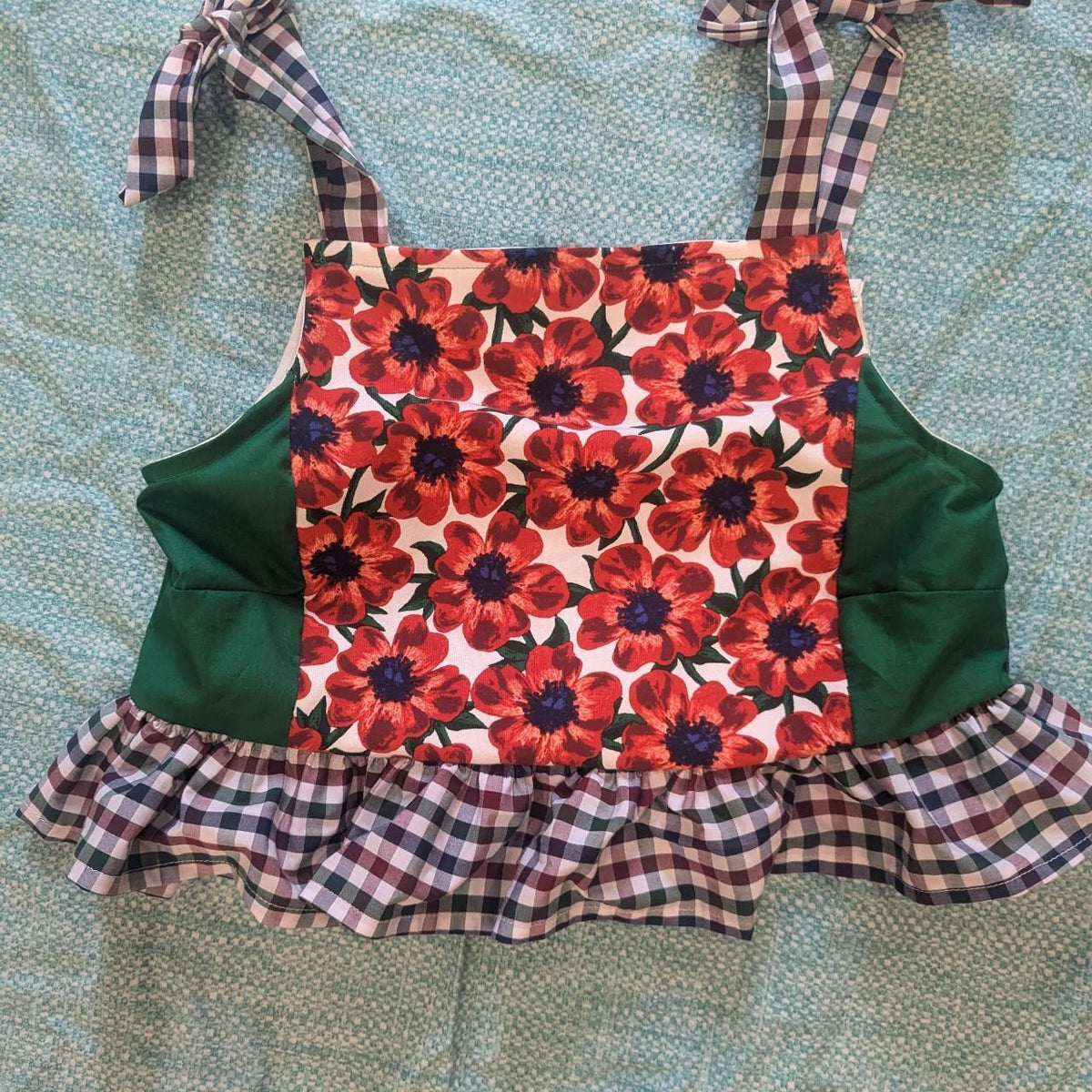Lots of Poppies Red Floral Square Neck Top by BeedyMakes, photo 2