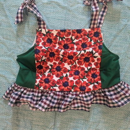 Lots of Poppies Red Floral Square Neck Top by BeedyMakes, photo 2