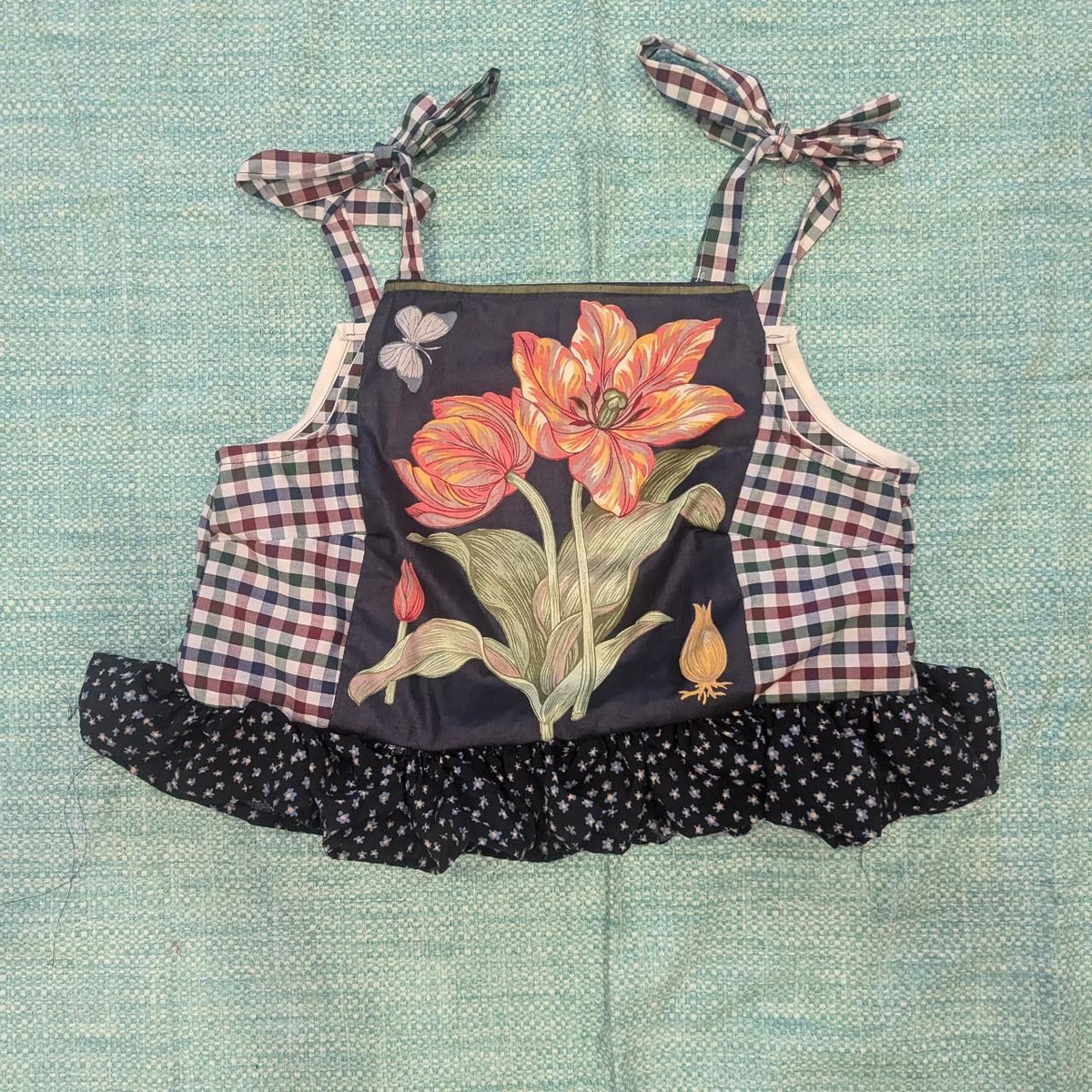 Amaryllis Floral Patchwork Square Neck Top by BeedyMakes, photo 3