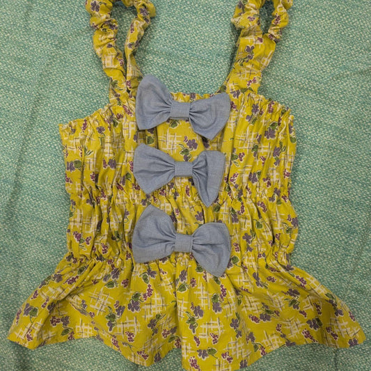 Yellow Floral Cotton Bow Top by BeedyMakes, photo 2