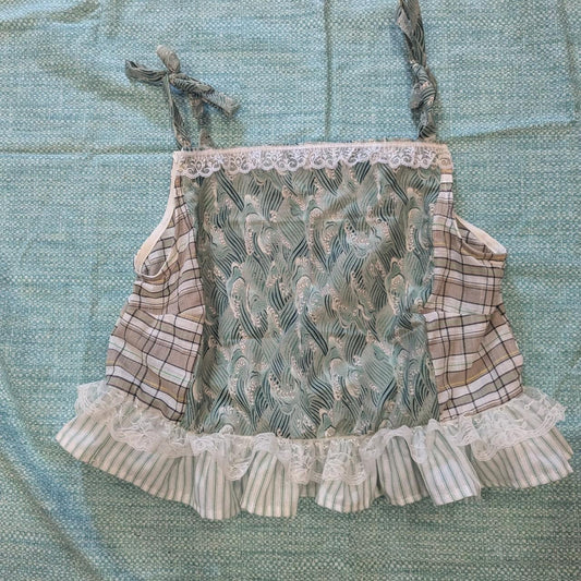 Ocean Waves Patchwork Tie Shoulder Square Neck Top by BeedyMakes, photo 2
