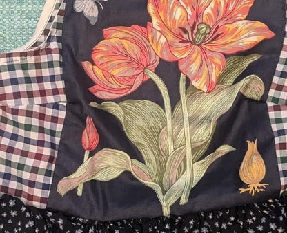 Amaryllis Floral Patchwork Square Neck Top by BeedyMakes, photo 2