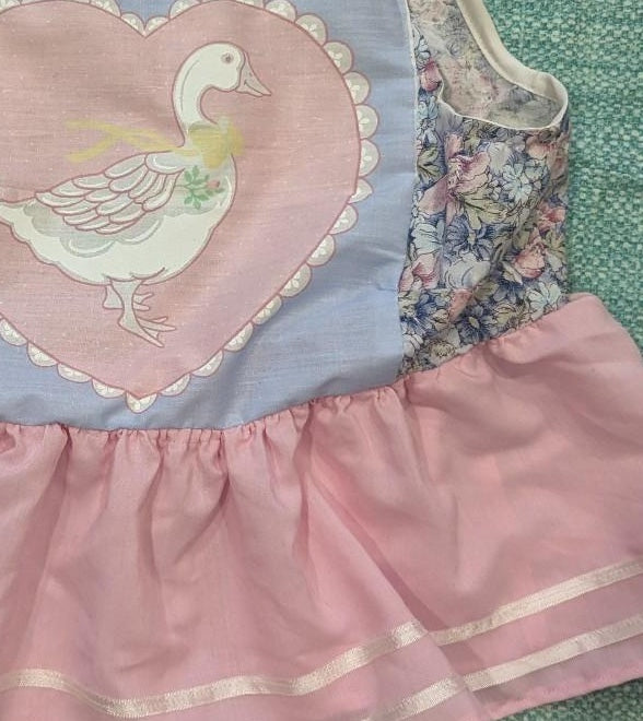 Cutesy Goose Heart Pink Peplum Square Neck Top by BeedyMakes, photo 3