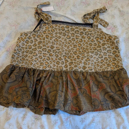 Black Floral and Leopard Print Square Neck Top by BeedyMakes, photo 3