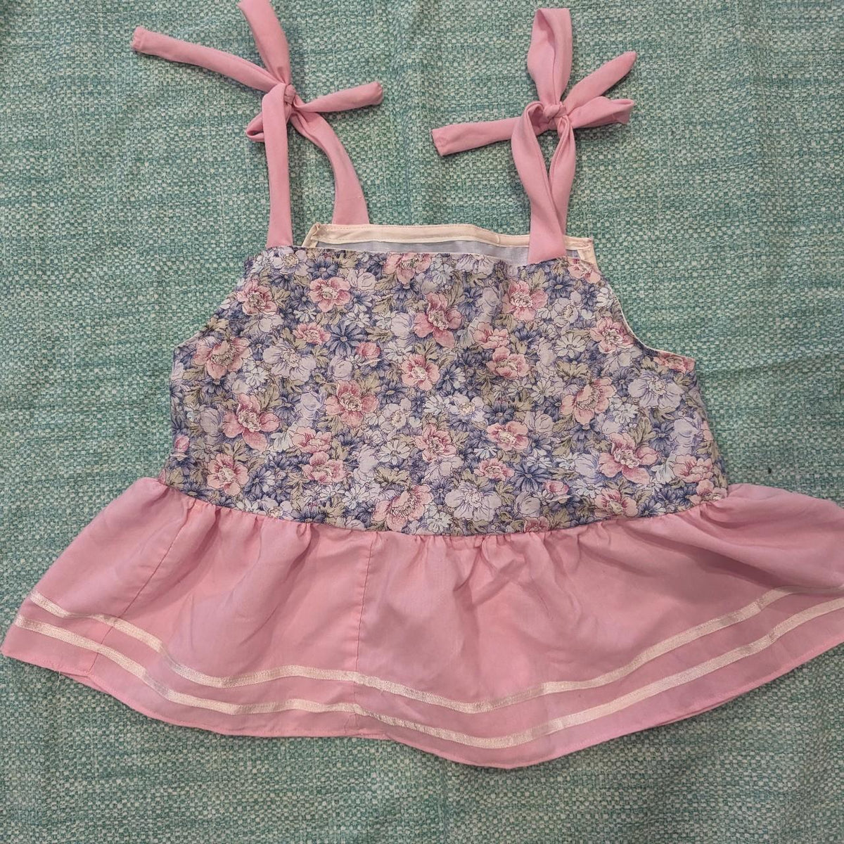 Cutesy Goose Heart Pink Peplum Square Neck Top by BeedyMakes, photo 4