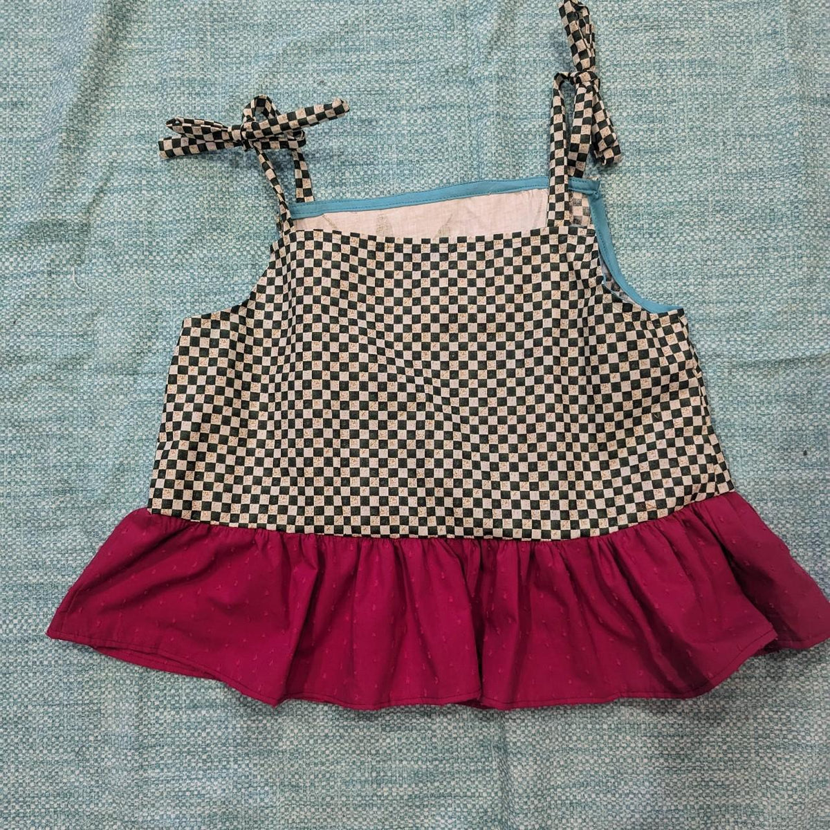 Mallard Duck Checkerboard Square Neck Top by BeedyMakes, photo 4