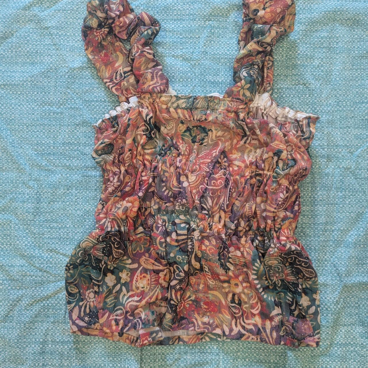 Groovy Multicolored Boho Print Bow Top by BeedyMakes, photo 4