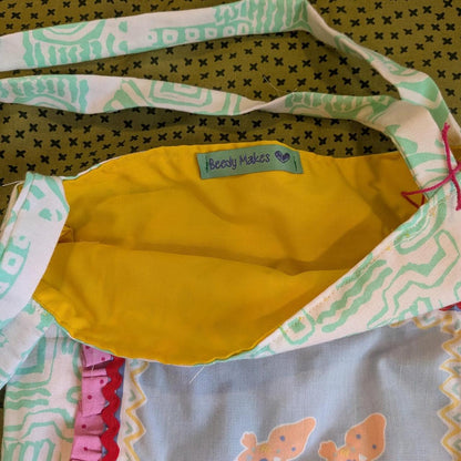 Confused Lizards Upcycled Ruffle Tote Bag by BeedyMakes, photo 4