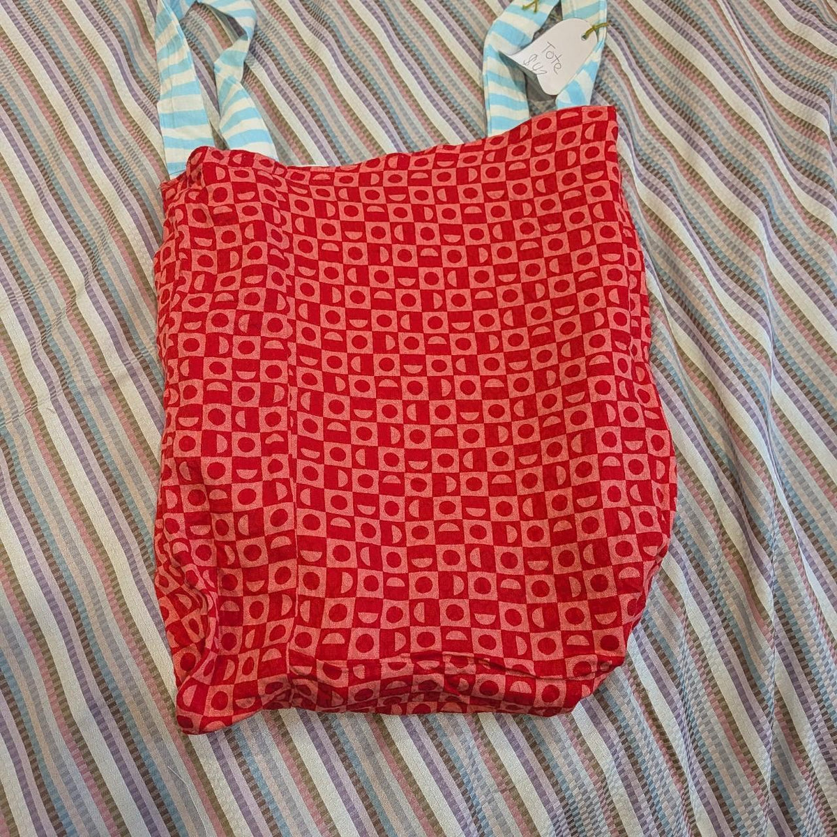 Kidcore Kitty Striped Tote Bag by BeedyMakes, photo 3