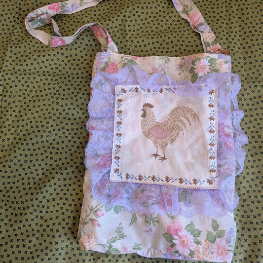 Cutesy Chicken Floral Tote Bag by BeedyMakes