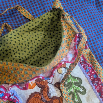Groovy Squirrel Checkered Tote Bag by BeedyMakes, photo 3
