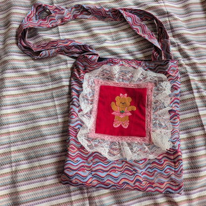 Ballerina Bear Quilt Panel Tote Bag by BeedyMakes