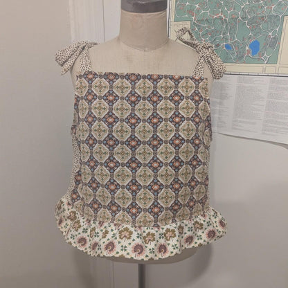 Abstract Brown Square Neck Top by BeedyMakes