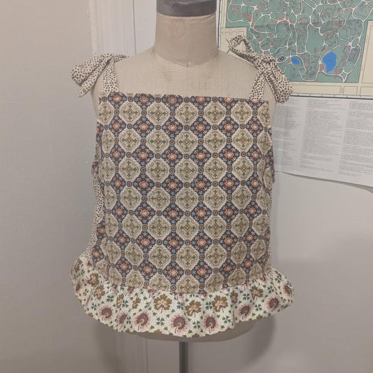 Abstract Brown Square Neck Top by BeedyMakes