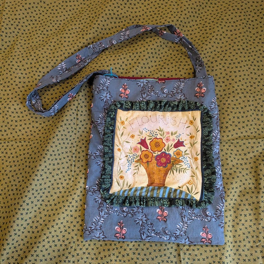 Folksy Flourish Floral Tote Bag by BeedyMakes