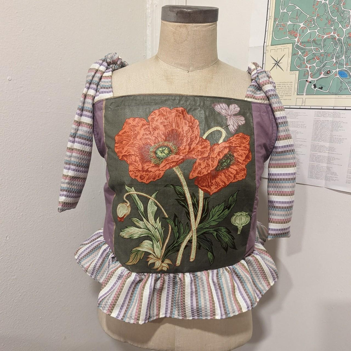 Purple and Poppies Floral Square Neck Top by BeedyMakes