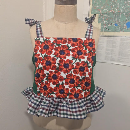 Lots of Poppies Red Floral Square Neck Top by BeedyMakes