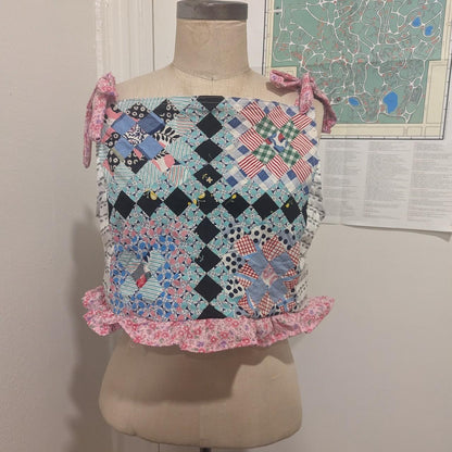 Patchwork Quilt Panel Square Neck Top by BeedyMakes