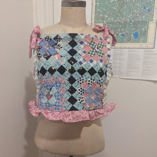 Patchwork Quilt Panel Square Neck Top by BeedyMakes