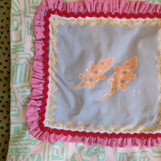 Confused Lizards Upcycled Ruffle Tote Bag by BeedyMakes, photo 2
