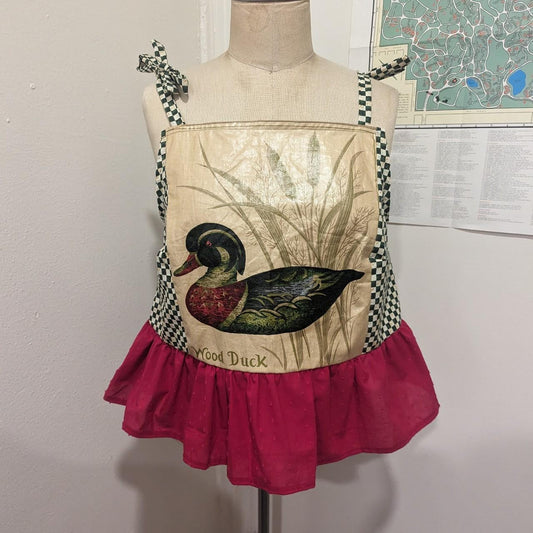Mallard Duck Checkerboard Square Neck Top by BeedyMakes