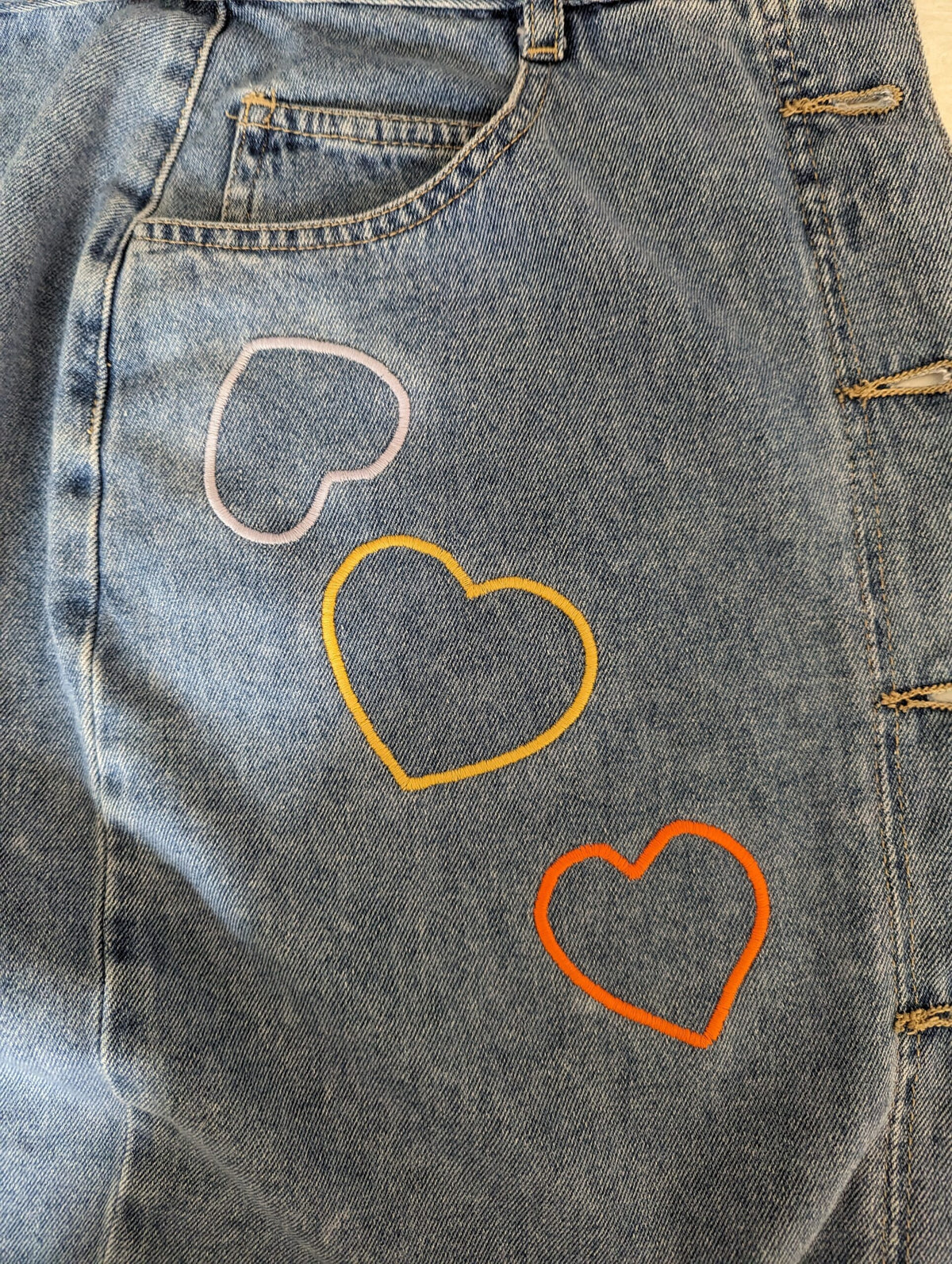 a Reworked Embroidered Heart Skirt.