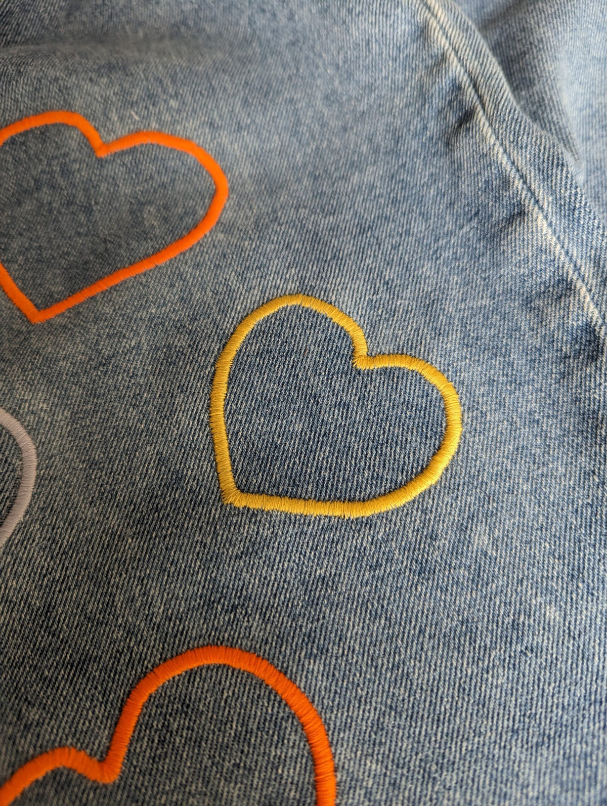 a Reworked Embroidered Heart Skirt