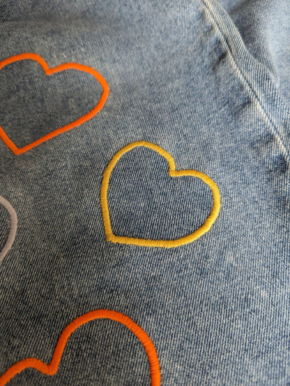 a Reworked Embroidered Heart Skirt