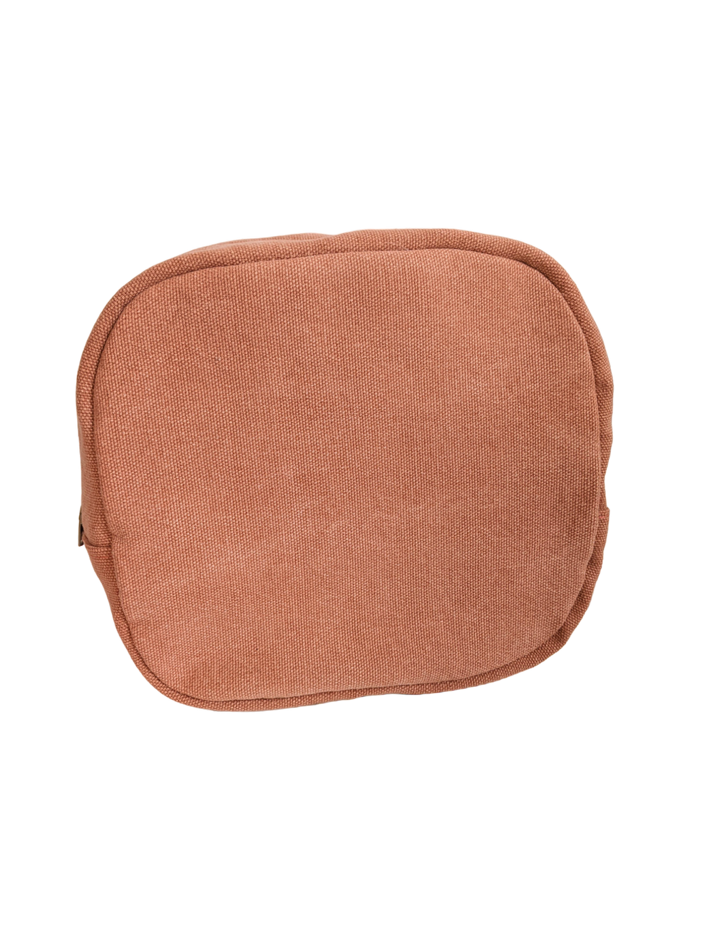 A small orange pouch on a black background.