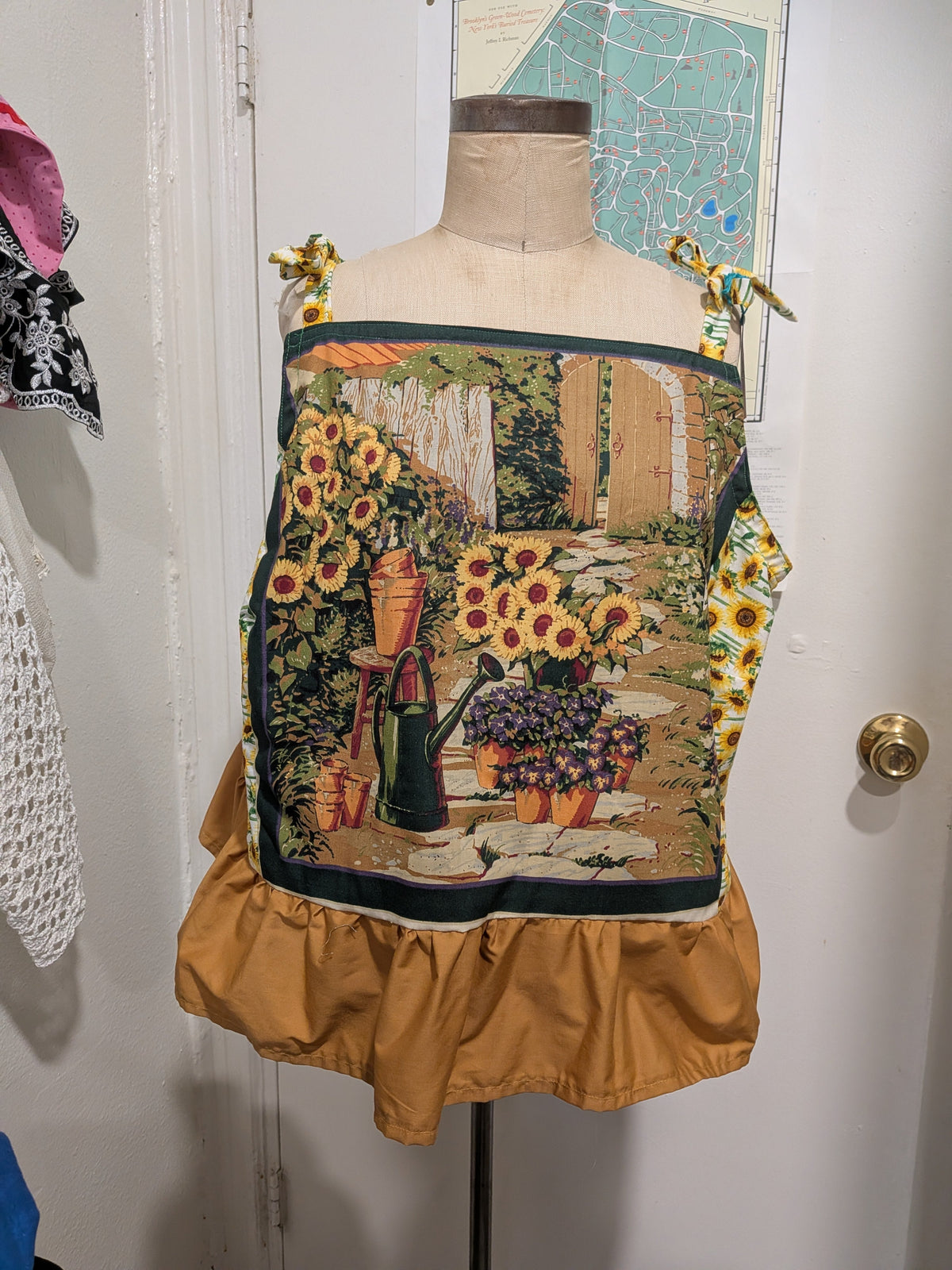 Sunflowers Garden Print Peplum Square Neck Top by BeedyMakes