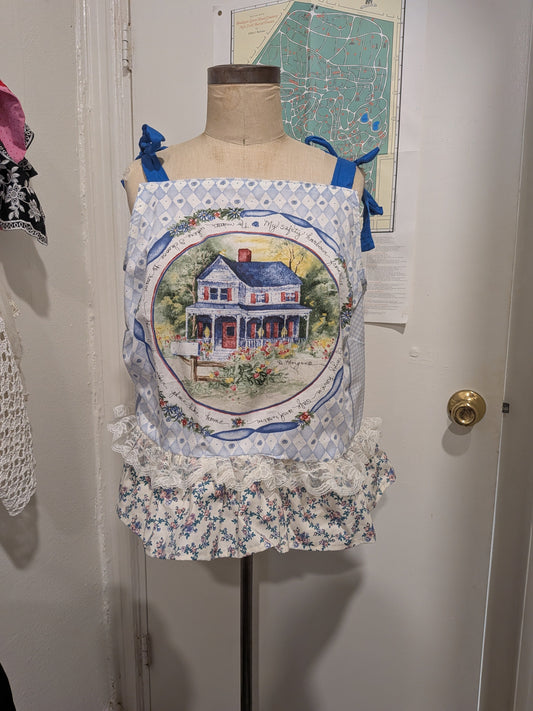 Victorian House Quilt Square Neck Top by BeedyMakes