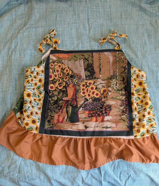 Sunflowers Garden Print Peplum Square Neck Top by BeedyMakes, photo 2