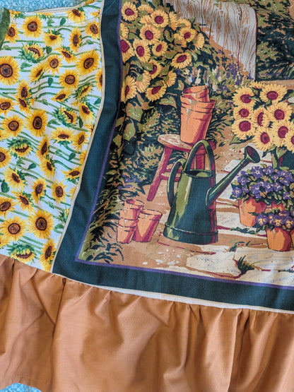 Sunflowers Garden Print Peplum Square Neck Top by BeedyMakes, photo 3