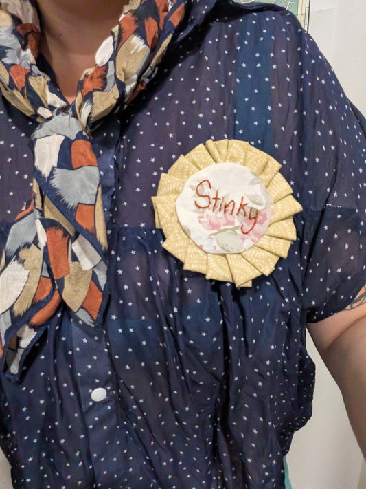 Hand Embroidered Rosette Pin by BeedyMakes