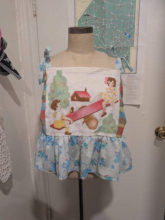 Playground and Plaid Square Neck Top by BeedyMakes