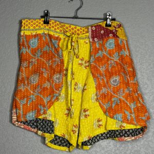 Indian Kantha Tie Front Shorts - Large