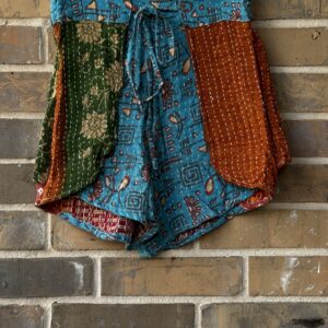 Indian Kantha Tie Front Shorts - Small