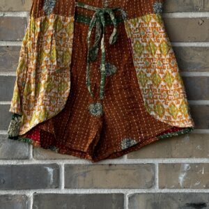 Indian Kantha Tie Front Shorts - Small