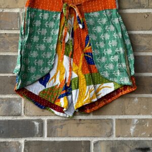 Indian Kantha Tie Front Shorts - Small