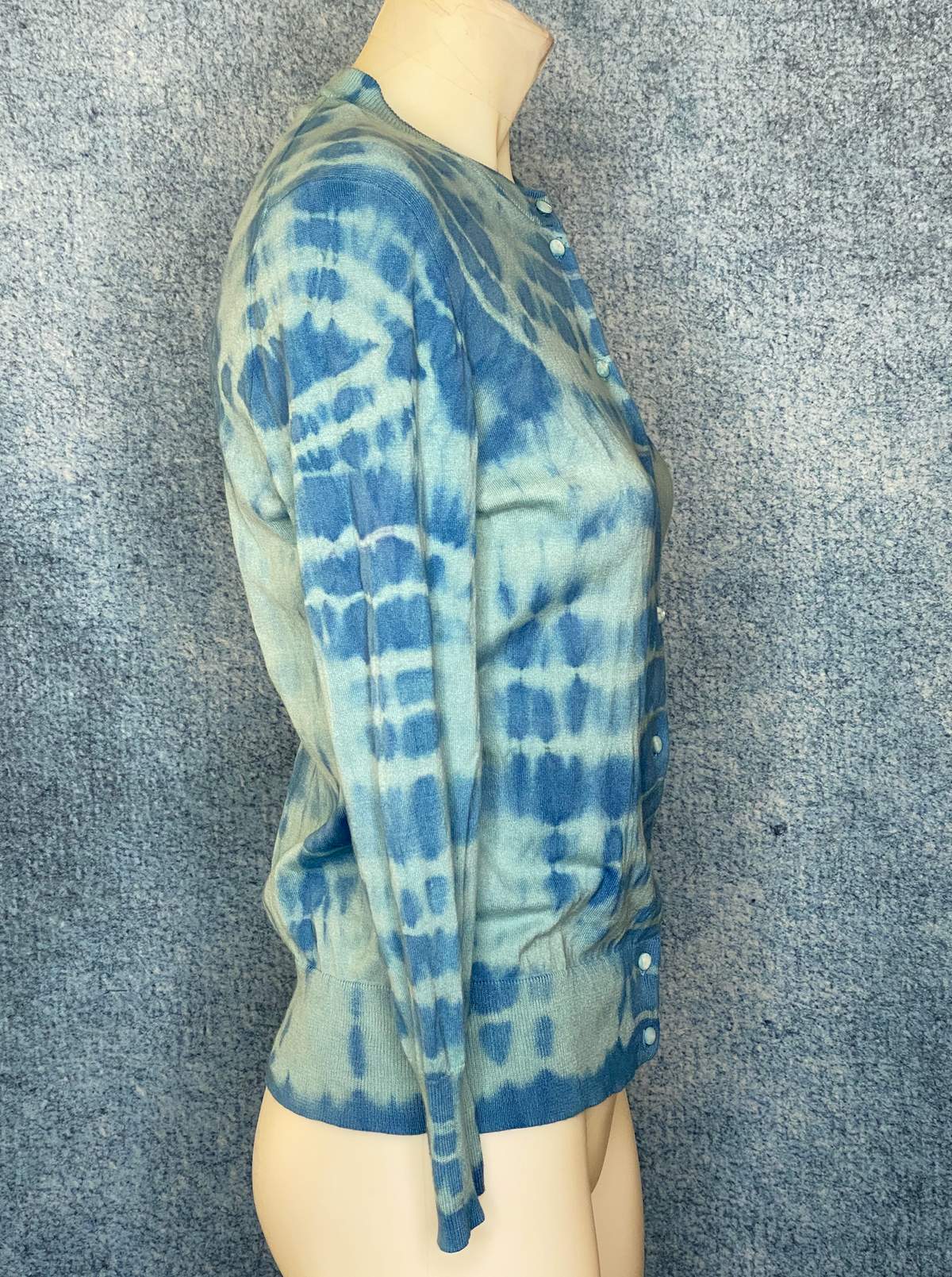Fortuna Blue Tie-dye Cashmere Cardigan