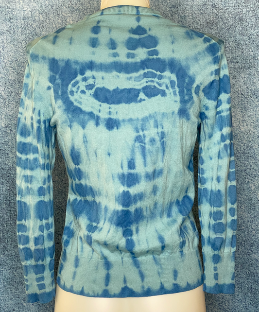 Fortuna Blue Tie-dye Cashmere Cardigan