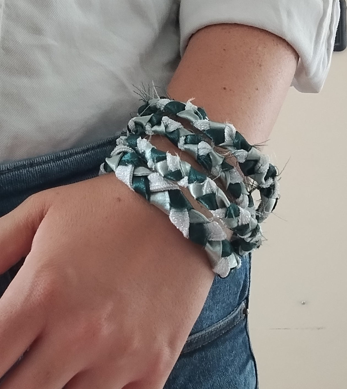 Slytherin Three-Braid Bracelet