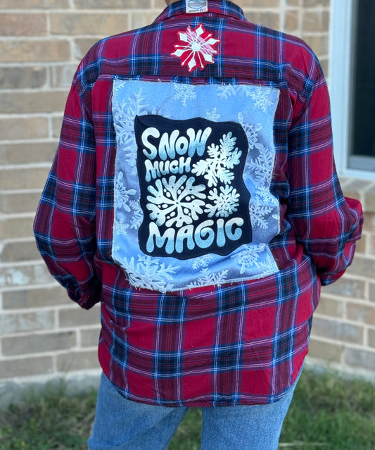 Snow Much Magic! Holiday Winter Flannel Longsleeve Shirt