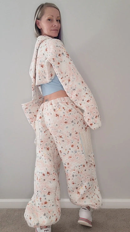 Blanket pants 3-piece travel set with joggers, shrug, and bag